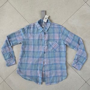 Rails Blue & Pink Plaid Long Sleeve Shirt NWT sz S